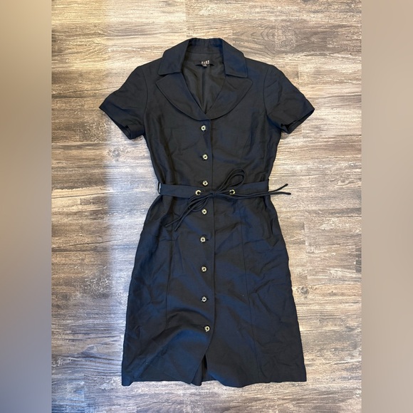Alex Marie Linen Shirt Dress Womens 12 Button Belt Lined - Picture 1 of 1